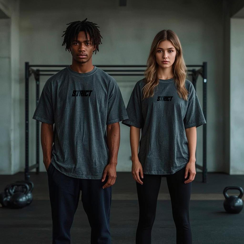 Camiseta Strict Estonada Oversized Chumbo